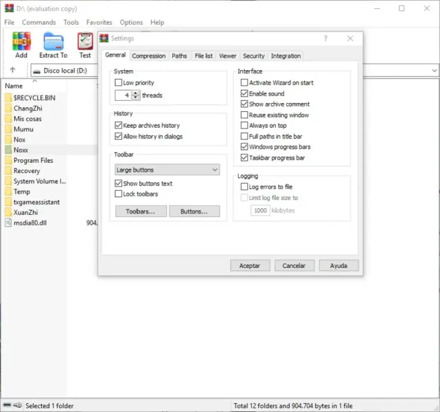 Скриншот WinRAR 5